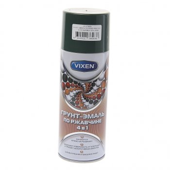 299 р. Грунт-эмаль по ржавчине 4 в 1 зеленый мох RAL 6005 аэрозоль 520мл VIXEN VIXEN vx-516005  с доставкой в г. Кемерово. Увеличить фотографию 1