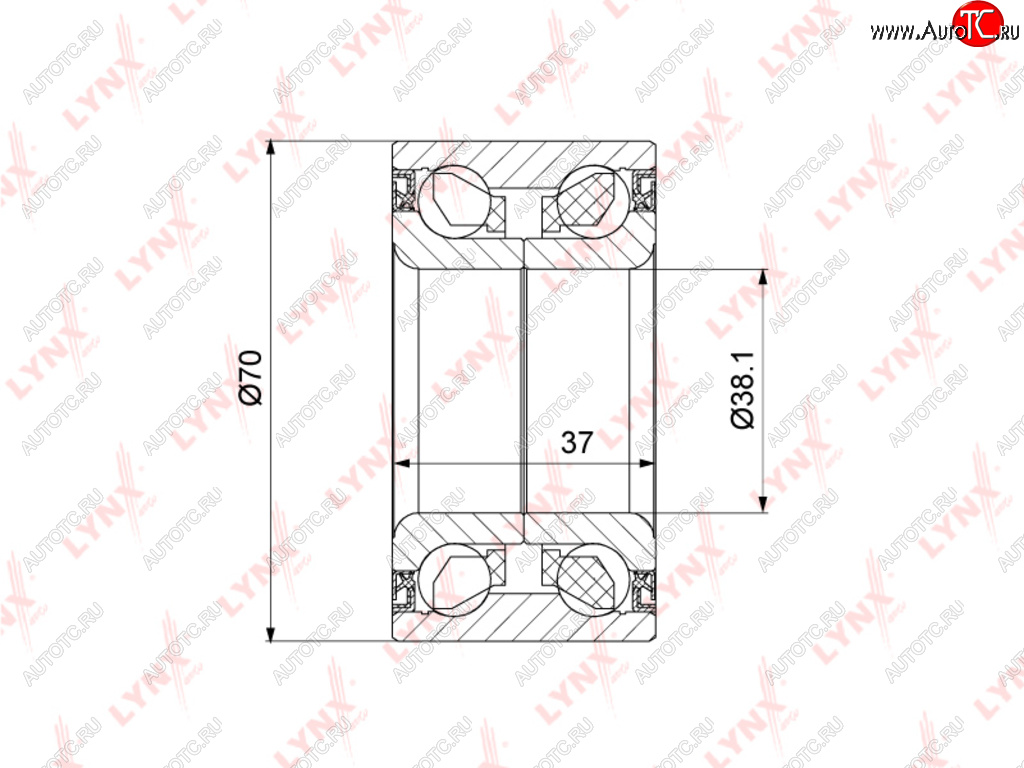2 149 р. Подшипник ступицы HYUNDAI Accent (06-),Getz KIA Rio (05-),Picanto передней LYNX LYNX wb1451  с доставкой в г. Кемерово