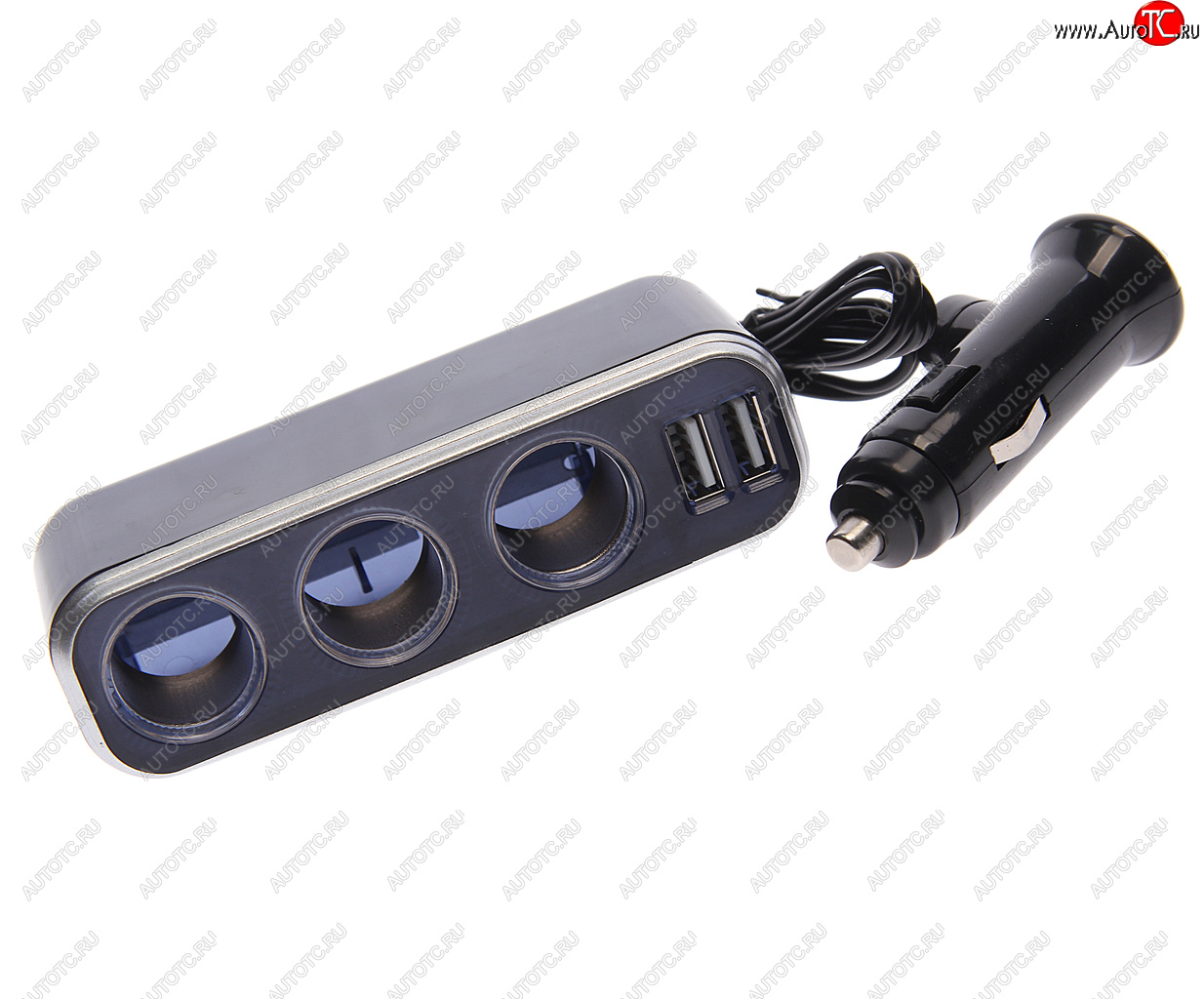 287 р. Разветвитель прикуривателя 3-х гнездовой 12V 3USB с удлинителем TORINO TORINO wf-0096-3  с доставкой в г. Кемерово