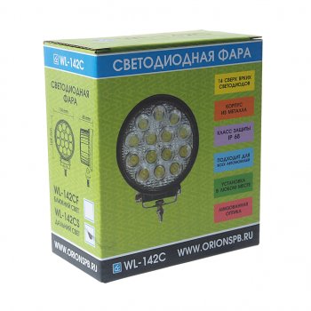 1 739 р. Фара рабочего света 114х128х65мм 42W (дальний свет) круглая ВЫМПЕЛ ОРИОН wl-142cs  с доставкой в г. Кемерово. Увеличить фотографию 3