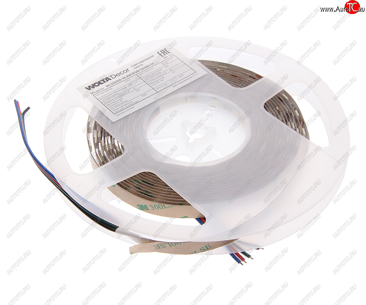 2 099 р. Лента светодиодная гибкая 14.4W 5м IP20 12V RGB (пакет) Decor WOLTA WOLTA wls5050-14,4wrgb12h60-01  с доставкой в г. Кемерово