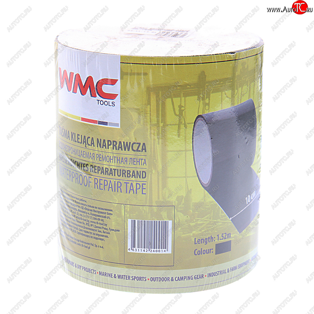 329 р. Скотч ремонтный 10cмх1.52м водонепроницаемый (черный) WMC TOOLS WMC TOOLS wmc-152b  с доставкой в г. Кемерово