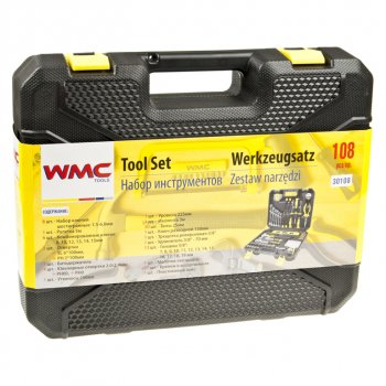 3 899 р. Набор инструментов 108 предметов слесарно-монтажный 14, 38 DR 4-19мм WMC TOOLS WMC TOOLS wmc-30108  с доставкой в г. Кемерово. Увеличить фотографию 3
