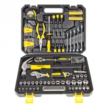 4 199 р. Набор инструментов 128 предметов слесарно-монтажный 14, 38 DR 4-21мм WMC TOOLS WMC TOOLS wmc-30128  с доставкой в г. Кемерово. Увеличить фотографию 1