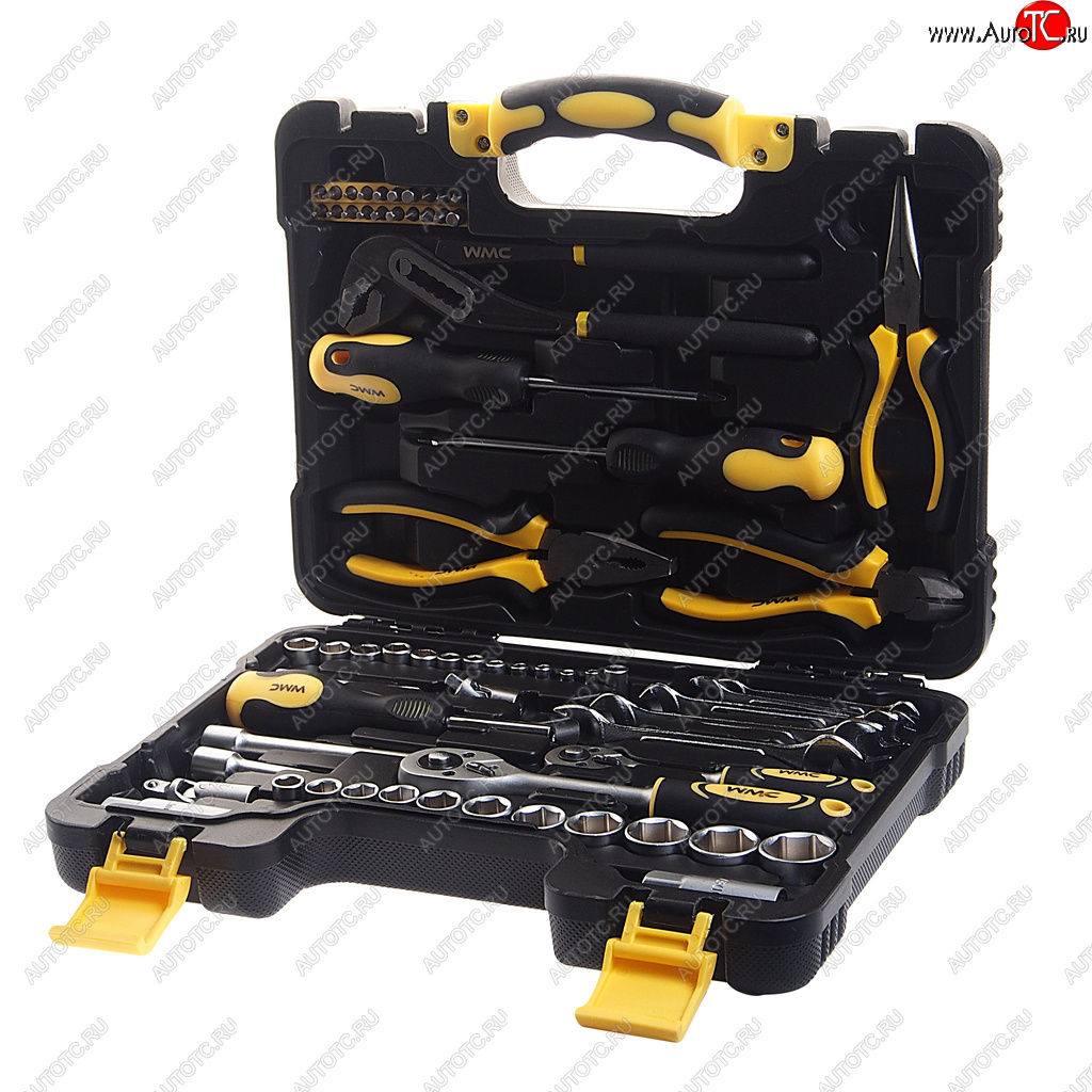 5 649 р. Набор инструментов 65 предметов слесарно-монтажный 14, 38 DR 4-24мм WMC TOOLS WMC TOOLS wmc-3065  с доставкой в г. Кемерово