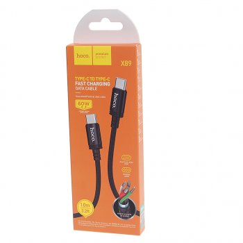 282 р. Кабель USB Type C-USB Type C 1м HOCO HOCO x89 wind black  с доставкой в г. Кемерово. Увеличить фотографию 2