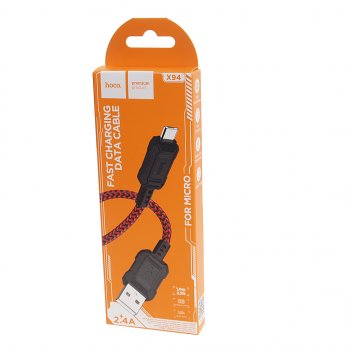 250 р. Кабель micro USB 1м HOCO HOCO x94 red  с доставкой в г. Кемерово. Увеличить фотографию 2