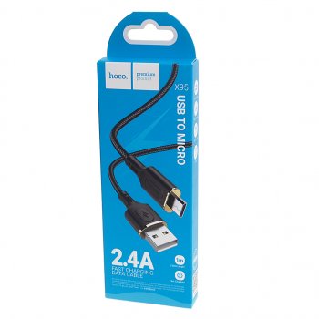 299 р. Кабель micro USB 1м HOCO HOCO x95 black  с доставкой в г. Кемерово. Увеличить фотографию 2