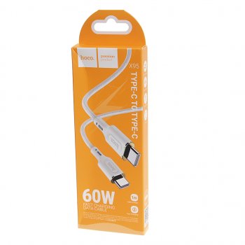 298 р. Кабель USB Type C-USB Type C 1м HOCO HOCO x95 white  с доставкой в г. Кемерово. Увеличить фотографию 2