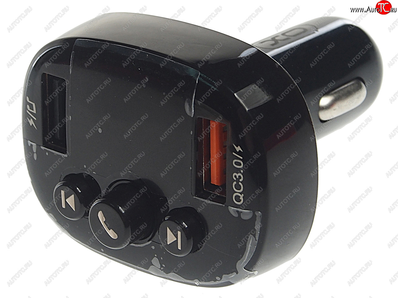 1 049 р. Устройство зарядное в прикуриватель с трансмиттером (bluetooth,hands free) черное XO XO xo-bcc03 black  с доставкой в г. Кемерово