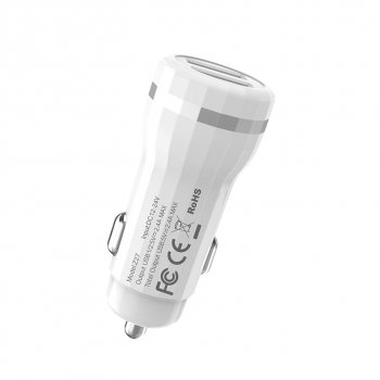 459 р. Устройство зарядное в прикуриватель 2USB 12V HOCO HOCO z27 white  с доставкой в г. Кемерово. Увеличить фотографию 4