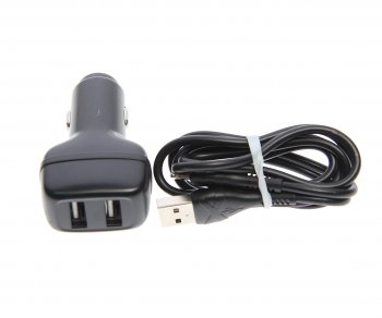 519 р. Устройство зарядное в прикуриватель 2USB 12V 2.4A кабель iPhone (5-) HOCO HOCO z36 black HOCO z36 black  с доставкой в г. Кемерово. Увеличить фотографию 2