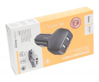 519 р. Устройство зарядное в прикуриватель 2USB 12V 2.4A кабель iPhone (5-) HOCO HOCO z36 black HOCO z36 black  с доставкой в г. Кемерово. Увеличить фотографию 3