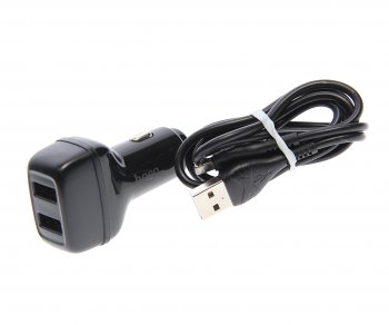 519 р. Устройство зарядное в прикуриватель 2USB 12V 2.4A кабель iPhone (5-) HOCO HOCO z36 black HOCO z36 black  с доставкой в г. Кемерово. Увеличить фотографию 1