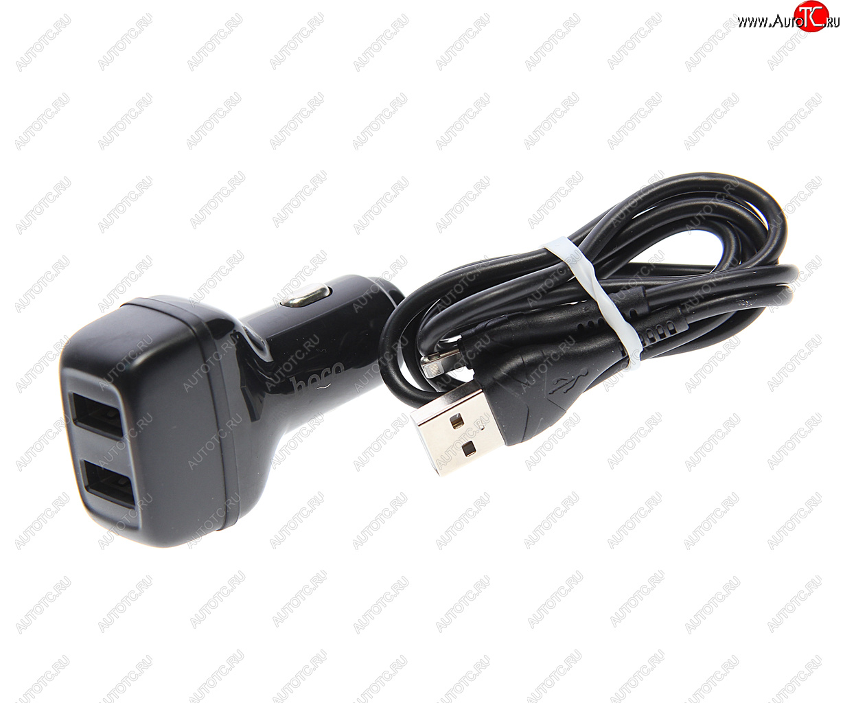 519 р. Устройство зарядное в прикуриватель 2USB 12V 2.4A кабель iPhone (5-) HOCO HOCO z36 black HOCO z36 black  с доставкой в г. Кемерово