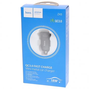 629 р. Устройство зарядное в прикуриватель 1USB 12V HOCO HOCO z43 black  с доставкой в г. Кемерово. Увеличить фотографию 1