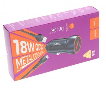 529 р. Устройство зарядное в прикуриватель 1USB 12V кабель micro USB HOCO HOCO z46 blue  с доставкой в г. Кемерово. Увеличить фотографию 3