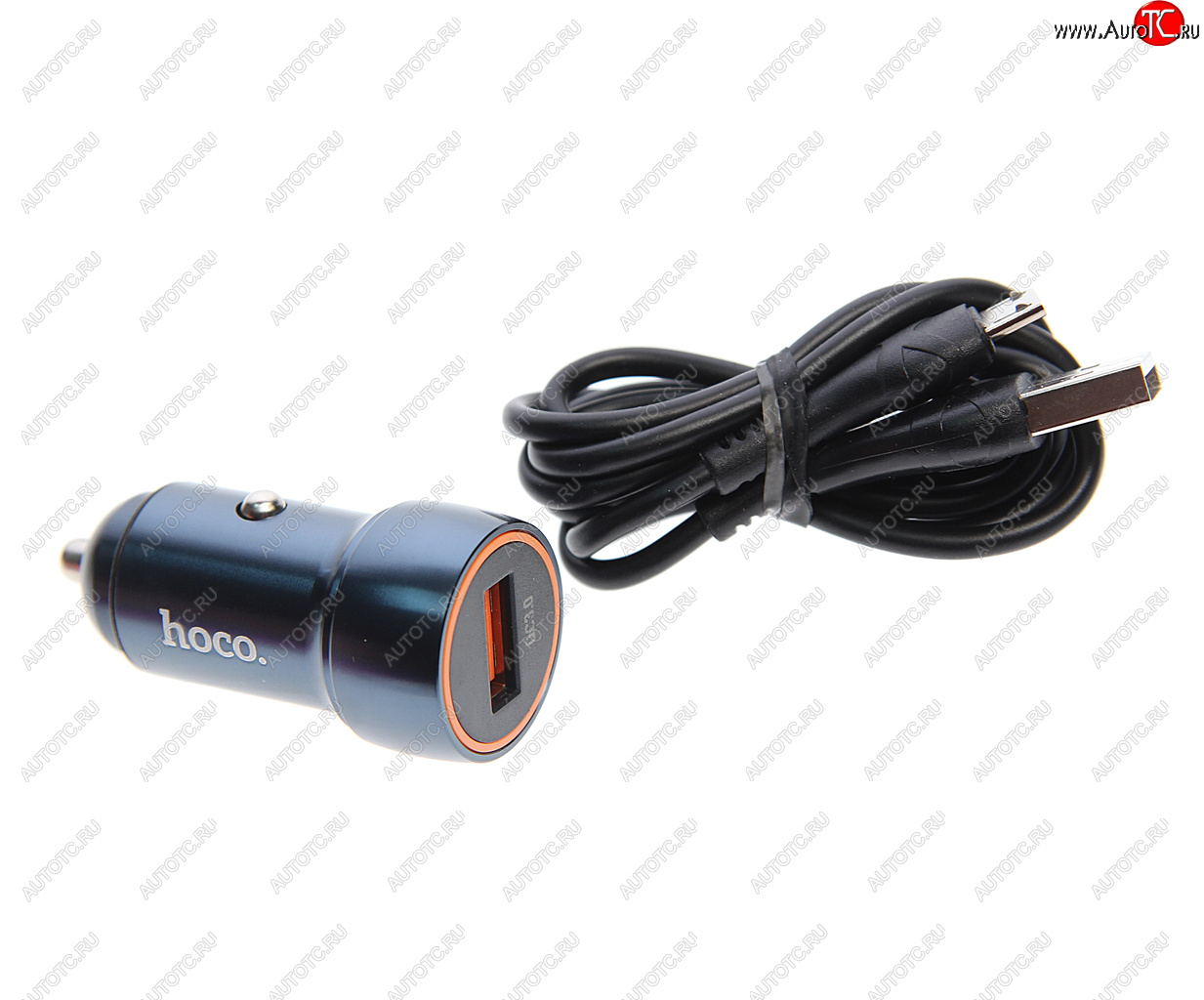 529 р. Устройство зарядное в прикуриватель 1USB 12V кабель micro USB HOCO HOCO z46 blue  с доставкой в г. Кемерово