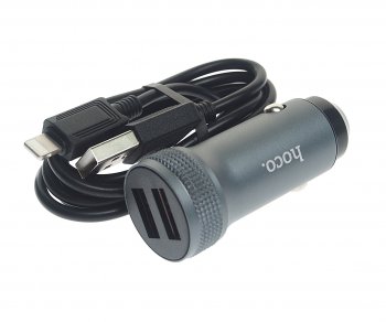 579 р. Устройство зарядное в прикуриватель 1USB 12V кабель iPhone (5-) HOCO HOCO z49 grey HOCO z49 grey  с доставкой в г. Кемерово. Увеличить фотографию 1
