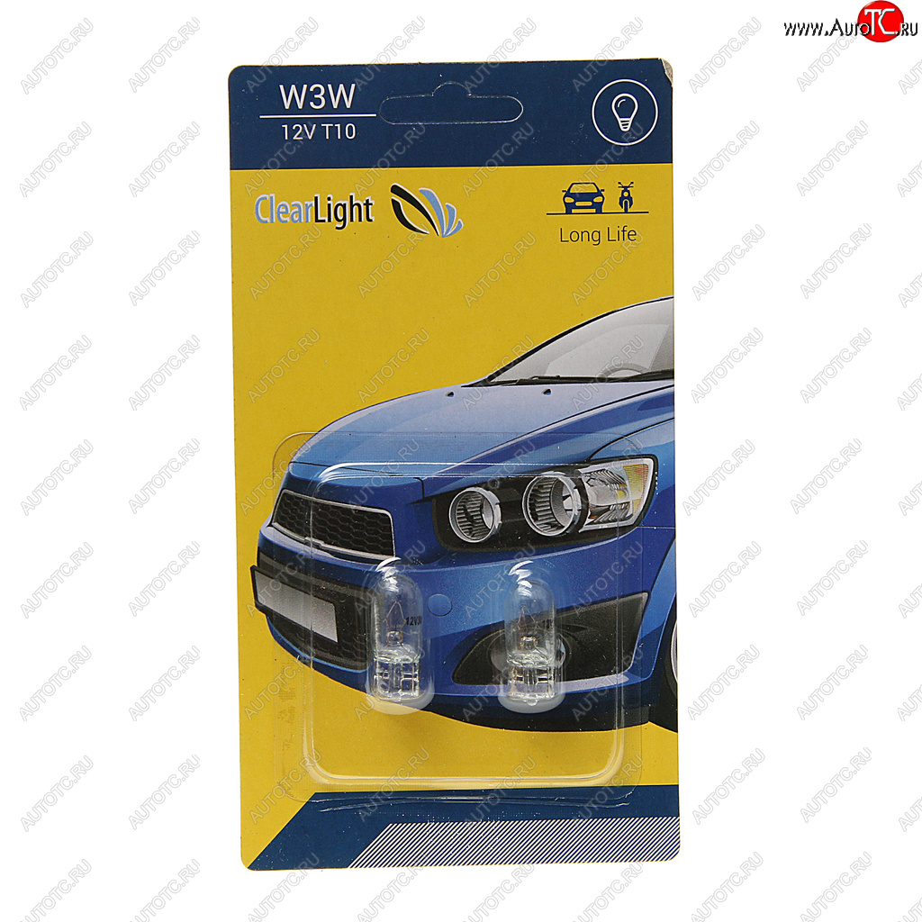 53 р. Лампа 12V W3W W2.1x9.5d блистер (2шт.) CLEARLIGHT CLEARLIGHT cl-w3w-12v 2b  с доставкой в г. Кемерово