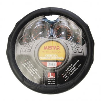559 р. Оплетка руля (L) 39-41см черная MISTAR MISTAR mis-17stw20 bk (l)  с доставкой в г. Кемерово. Увеличить фотографию 1