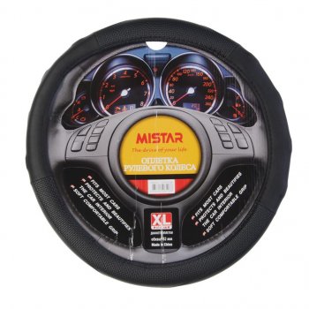 559 р. Оплетка руля (XL) 41-43см черная MISTAR MISTAR mis-17stw33 bk (xl)  с доставкой в г. Кемерово. Увеличить фотографию 1