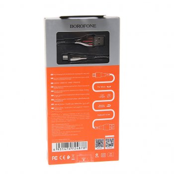 339 р. Кабель micro USB 1.2м т.серый BOROFONE BOROFONE bu23 grey BOROFONE bu23 grey  с доставкой в г. Кемерово. Увеличить фотографию 1