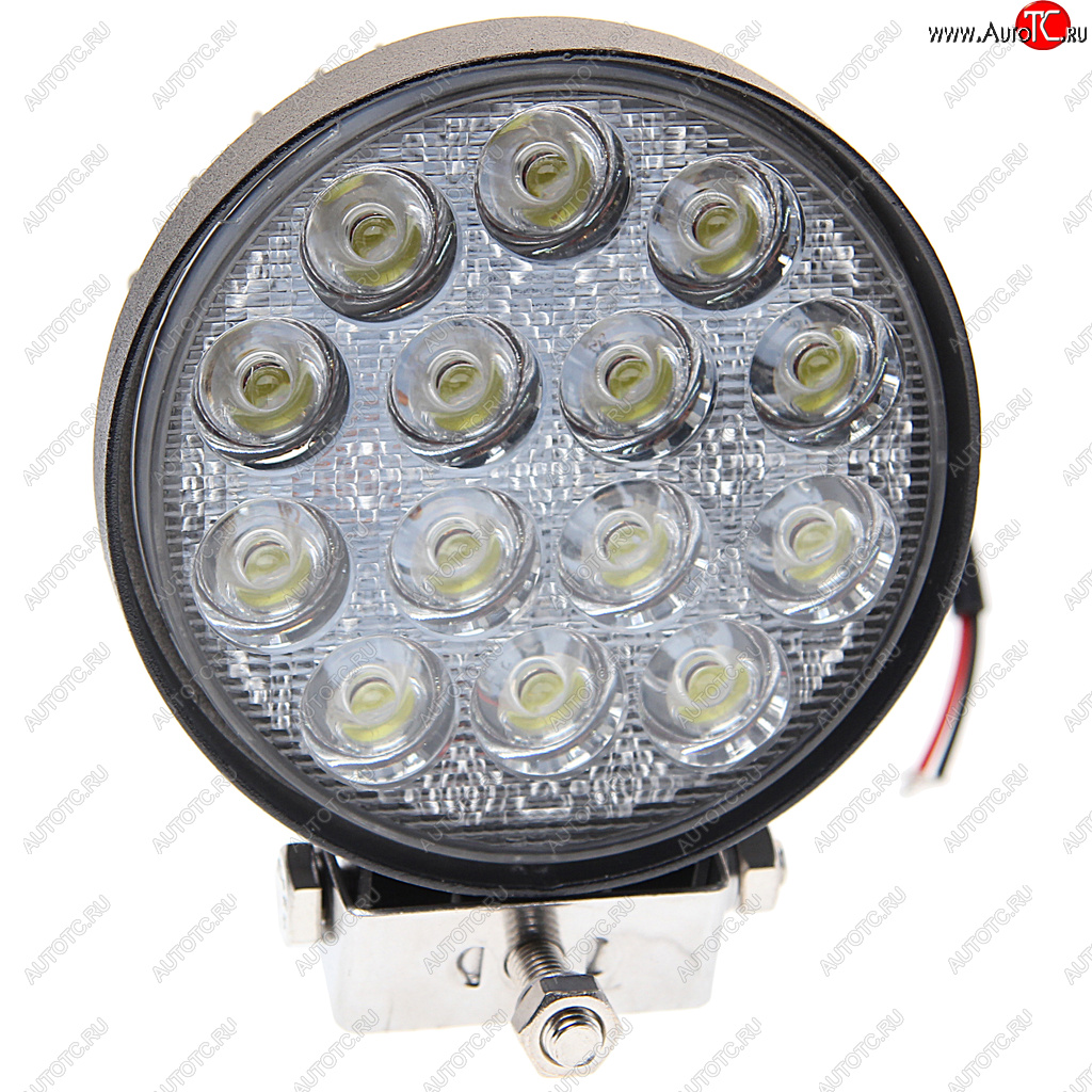1 399 р. Фара рабочего света круглая 116х116x70мм 42Вт (14 LED) рассеянный свет (Flood) 12-24V MEGAPOWER MEGAPOWER 370-30-009  с доставкой в г. Кемерово