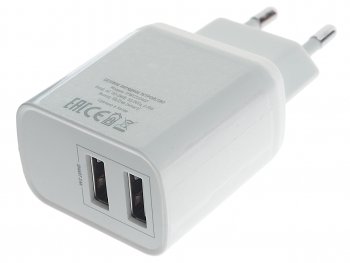 359 р. Устройство зарядное в розетку 2 USB TFN TFN tfn-wcrpd12w2uwh  с доставкой в г. Кемерово. Увеличить фотографию 1