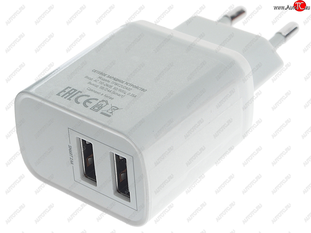 359 р. Устройство зарядное в розетку 2 USB TFN TFN tfn-wcrpd12w2uwh  с доставкой в г. Кемерово
