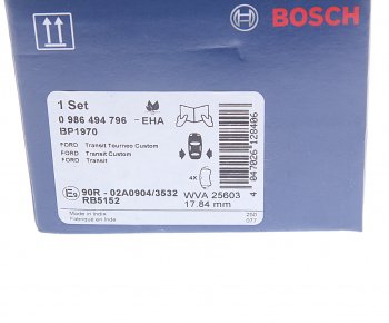 2 599 р. Колодки тормозные задние (4шт.) BOSCH Ford Transit цельнометаллический фургон (2014-2022)  с доставкой в г. Кемерово. Увеличить фотографию 4