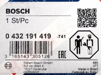 13 599 р. Форсунка MAN TGA дв.D2866 топливная BOSCH BOSCH 0432191419  с доставкой в г. Кемерово. Увеличить фотографию 5