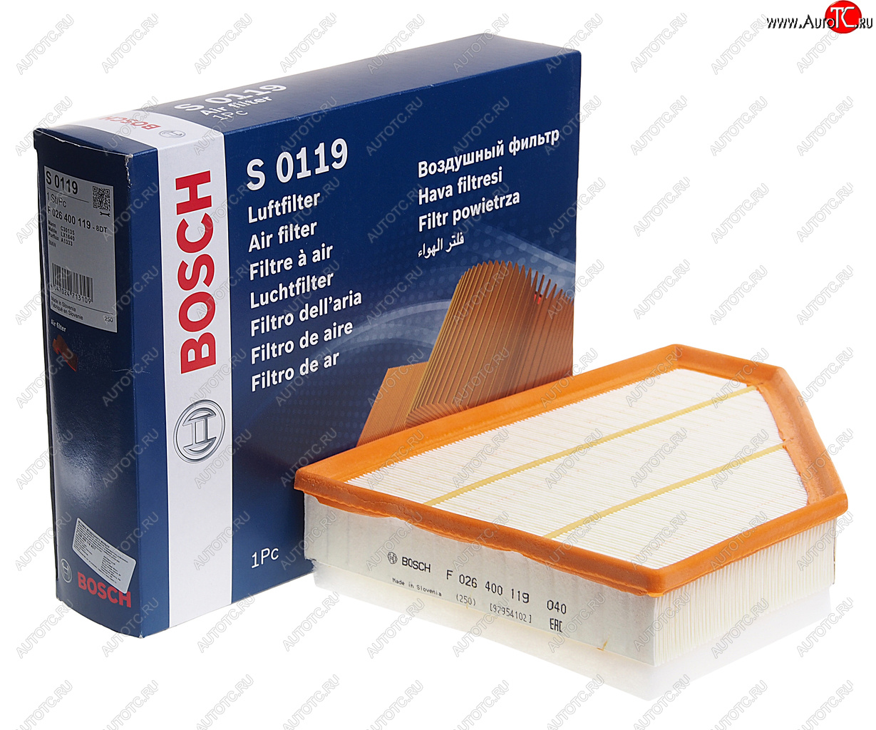 2 199 р. Фильтр воздушный BMW 1 (E81,E87),3 (E90,E92),X1 (E84) (N47N57) BOSCH BOSCH f026400119  с доставкой в г. Кемерово