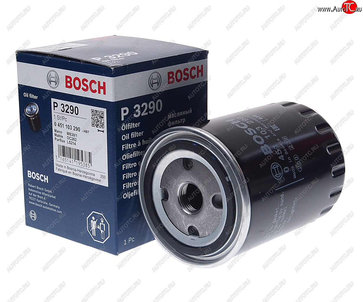 939 р. Фильтр масляный VW (1.6 D1.6 TD1.9 D1.9 TD) AUDI (1.6 D2.0 D2.5 TDI) BOSCH BOSCH 0451103290  с доставкой в г. Кемерово