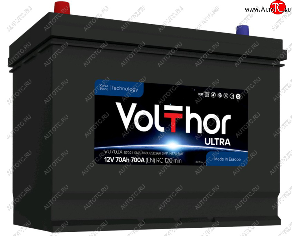 13 649 р. Аккумулятор VOLTHOR Ultra 70Ач VOLTHOR 6ст70(1) 57024 d26  с доставкой в г. Кемерово
