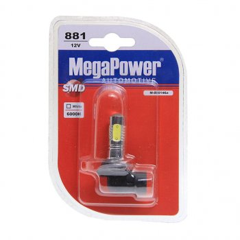 499 р. Лампа светодиодная 12V H27W2 PGJ13 6000K 5 светодиодов блистер (1шт.) MEGAPOWER MEGAPOWER-AUTOMOTIVE 80614бл  с доставкой в г. Кемерово. Увеличить фотографию 1