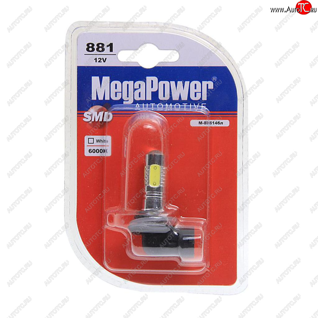 499 р. Лампа светодиодная 12V H27W2 PGJ13 6000K 5 светодиодов блистер (1шт.) MEGAPOWER MEGAPOWER-AUTOMOTIVE 80614бл  с доставкой в г. Кемерово
