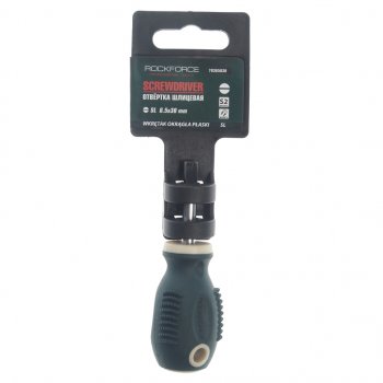 153 р. Отвертка шлицевая SL 6.5х30мм магнитная c держателем Profi S2 ROCKFORCE ROCKFORCE rf-70365030  с доставкой в г. Кемерово. Увеличить фотографию 2