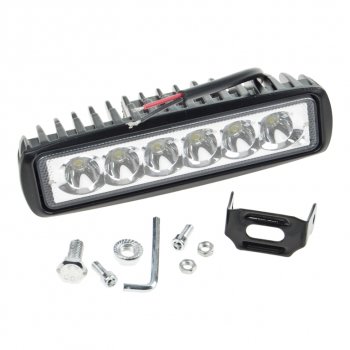 699 р. Фары дополнительные MIS-18 White SPOT диодная, дальний 160х45мм (JR-YZ) 12V MISTAR MISTAR mis-18w-spot  с доставкой в г. Кемерово. Увеличить фотографию 2