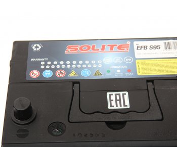18 449 р. Аккумулятор SOLITE EFB Asia 80Ач обратная полярность SOLITE 6ст80(0) s95l  с доставкой в г. Кемерово. Увеличить фотографию 2
