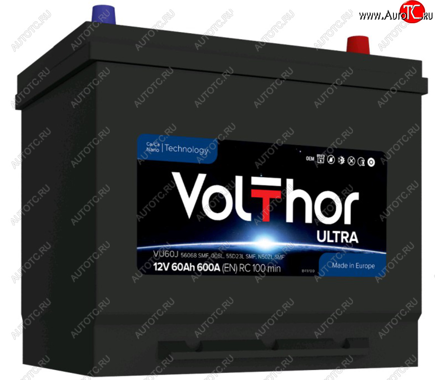 10 549 р. Аккумулятор VOLTHOR Ultra 60Ач обратная полярность VOLTHOR 6ст60(0) 56068 d23  с доставкой в г. Кемерово