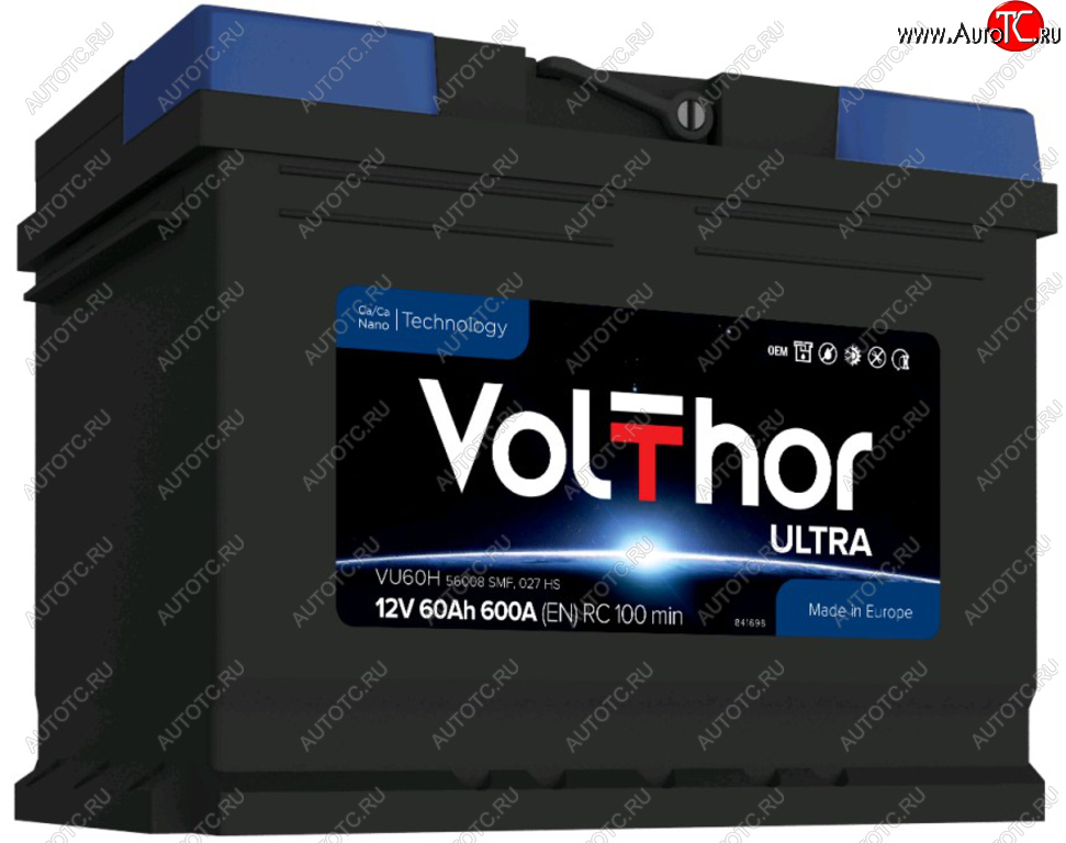 10 549 р. Аккумулятор VOLTHOR Ultra 60Ач обратная полярность VOLTHOR 6ст60(0) 56008  с доставкой в г. Кемерово