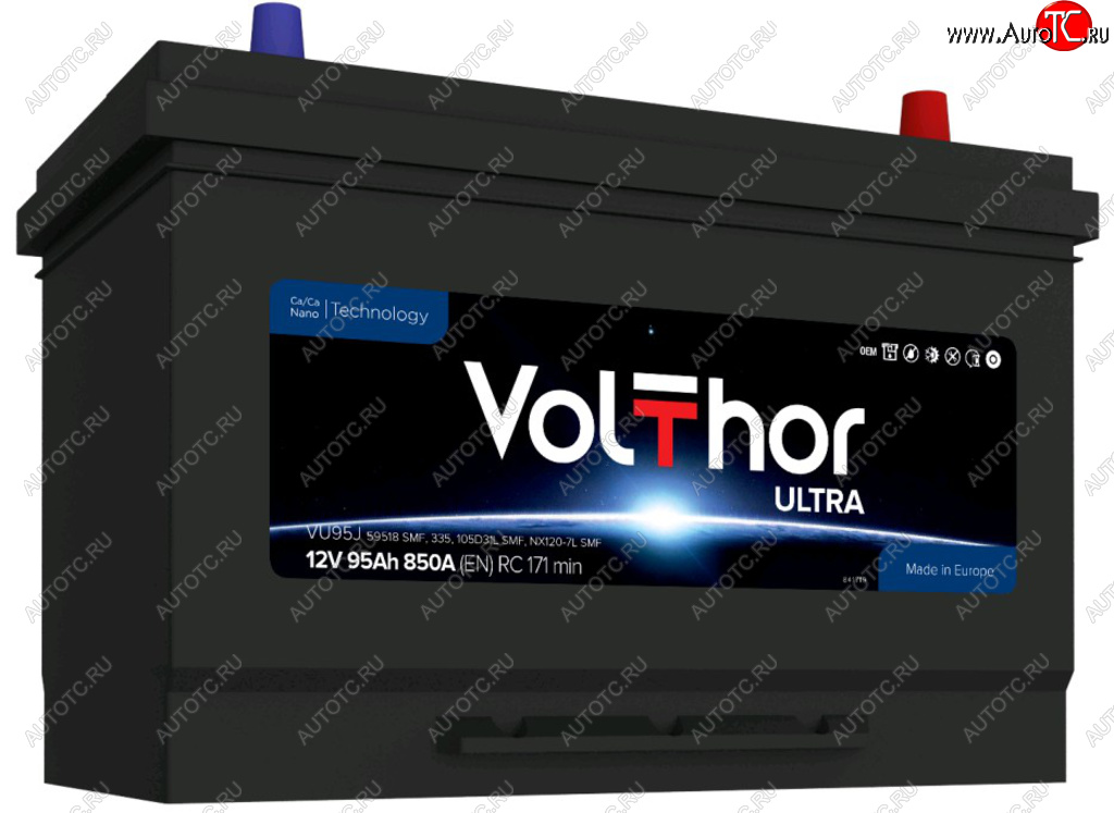 14 499 р. Аккумулятор VOLTHOR Ultra 95Ач обратная полярность VOLTHOR 6ст95(0) 59518 d31  с доставкой в г. Кемерово