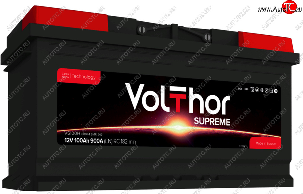 15 799 р. Аккумулятор VOLTHOR Supreme 100Ач обратная полярность VOLTHOR 6ст100(0) 60044  с доставкой в г. Кемерово