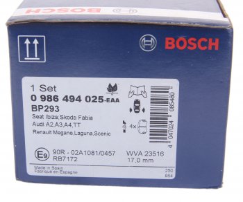 2 659 р. Колодки тормозные задние (4шт.) BOSCH Ford Galaxy 2 дорестайлинг (2006-2010)  с доставкой в г. Кемерово. Увеличить фотографию 4