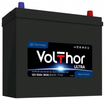 8 749 р. Аккумулятор VOLTHOR Ultra 45Ач обратная полярность VOLTHOR 6ст45(0) 5452384 b24  с доставкой в г. Кемерово. Увеличить фотографию 1