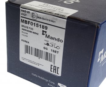 1 399 р. Колодки тормозные MERCEDES E (W211,W212),S (W220,W221) задние (4шт.) MANDO MANDO mbf015189  с доставкой в г. Кемерово. Увеличить фотографию 3