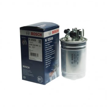 2 599 р. Фильтр топливный VW Passat (98-05) AUDI A6 (97-05),A2 (00-05) (2.5 TDI) BOSCH BOSCH 0986450509  с доставкой в г. Кемерово. Увеличить фотографию 1