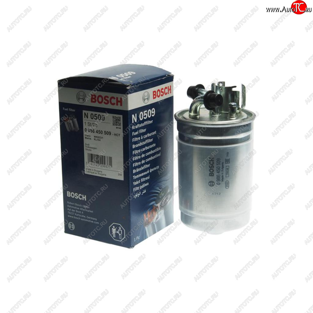 2 599 р. Фильтр топливный VW Passat (98-05) AUDI A6 (97-05),A2 (00-05) (2.5 TDI) BOSCH BOSCH 0986450509  с доставкой в г. Кемерово