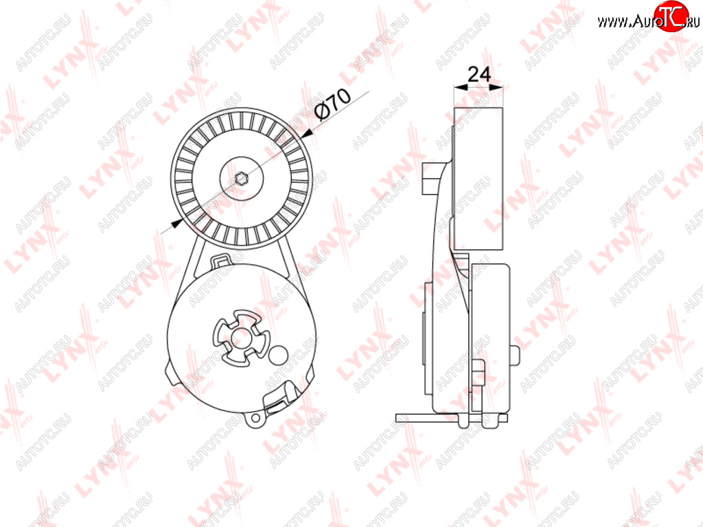 3 169 р. Ролик приводного ремня VW Amarok (10-),T5 AUDI A4 (07-),Q5 (08-) натяжителя LYNX LYNX pt3214  с доставкой в г. Кемерово